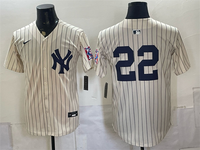 Men's New York Yankees #22 Ben Rice Cream 2026 Field of Dreams Stadium Stitched Baseball Jersey